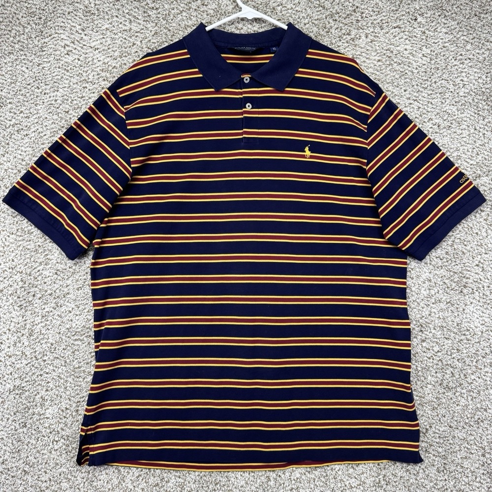 Vintage Polo Ralph lauren Golf Polo Shirt Men's Size XL Blue Red Yellow Stripe
